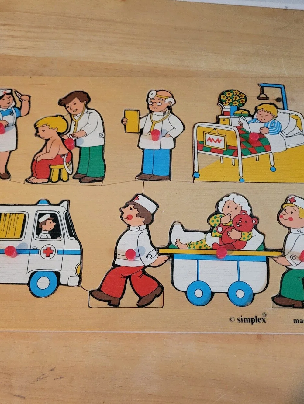 Mixed Lot of 3 Wooden Peg Puzzles Ages 2+ Various Brands Little Hands